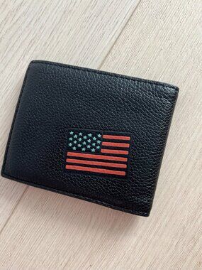 Coach 41 Baseball Graphic Leather Bifold Wallet | Black | Limited Design